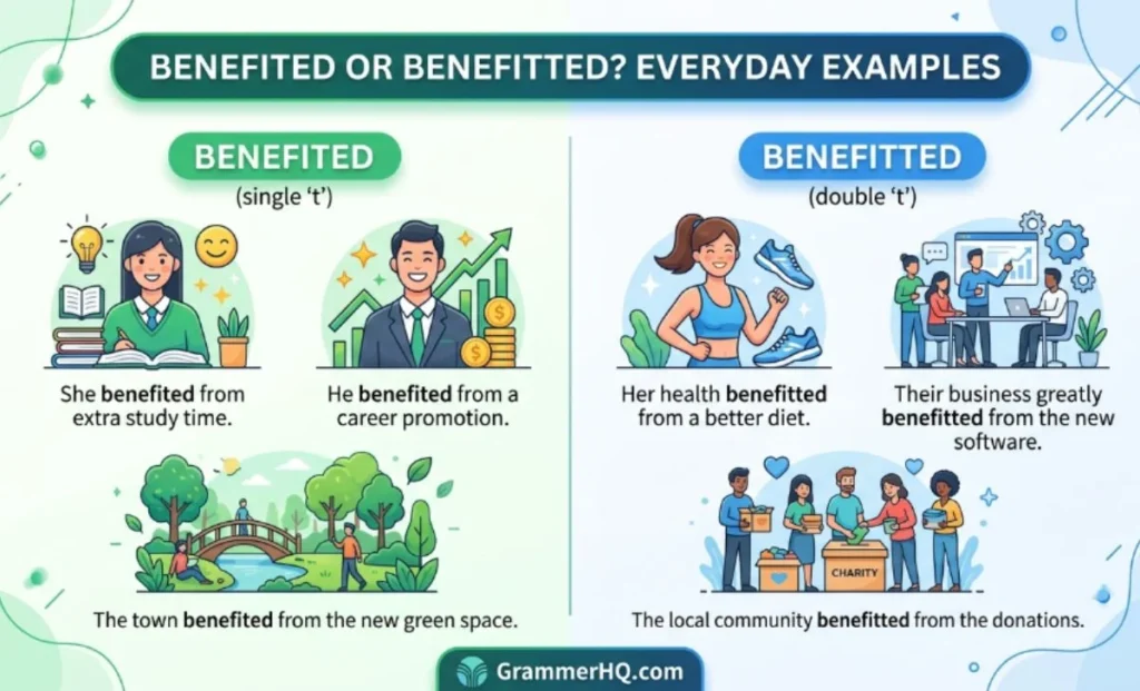 Benefitted or Benefited in Everyday Examples