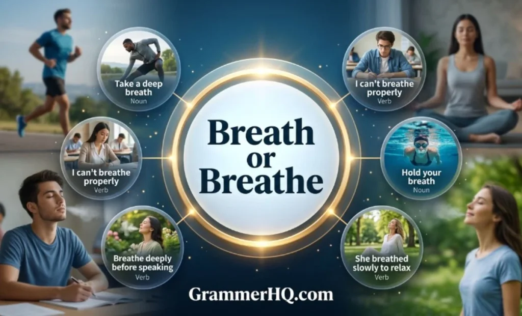 Breath or Breathe in Everyday Examples