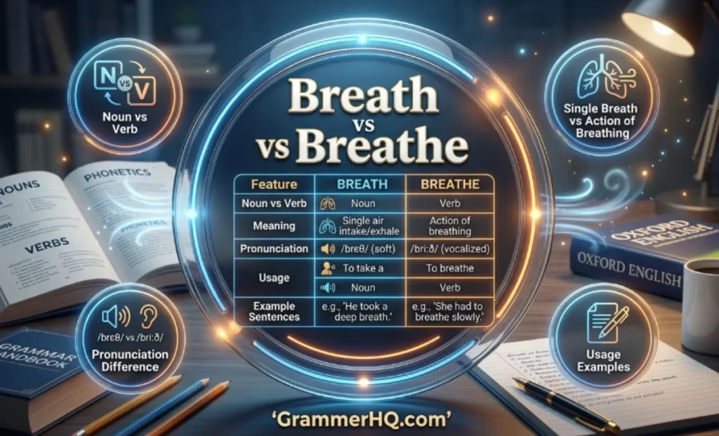 Breath vs Breathe Comparison Table
