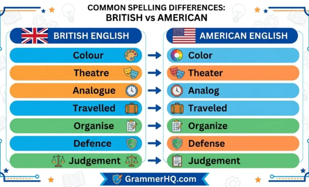 British English vs American English Spelling