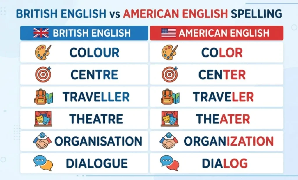 British English vs American English Spelling