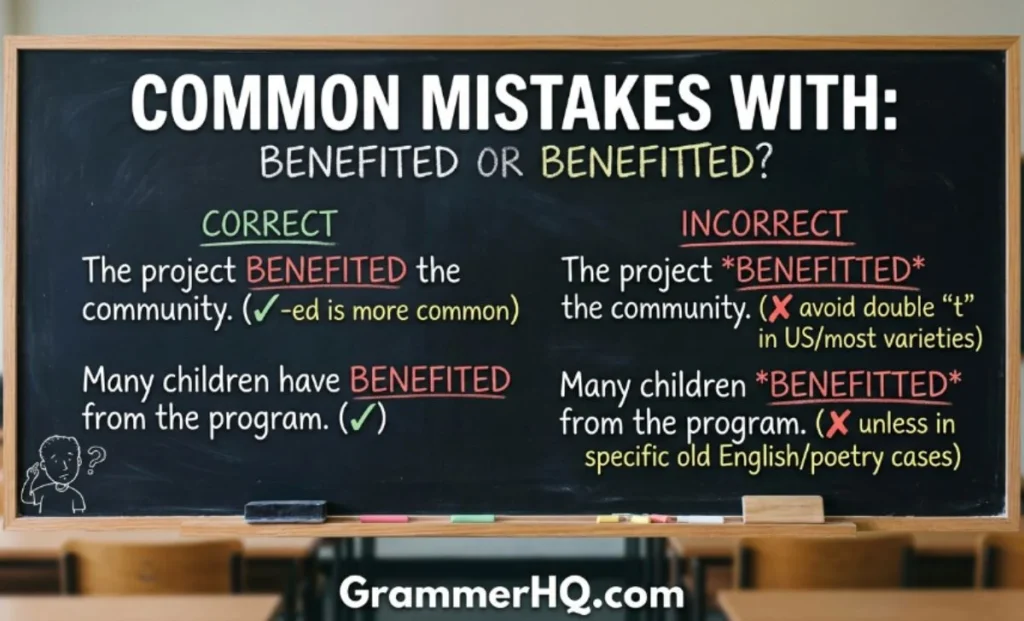 Common Mistakes with Benefitted or Benefited