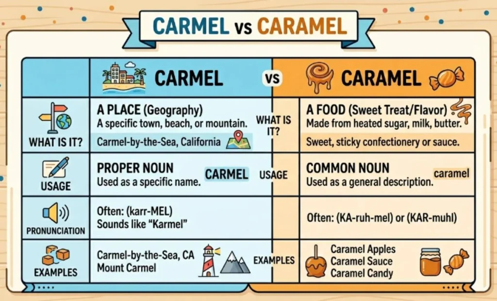 Comparison Table: Carmel vs Caramel