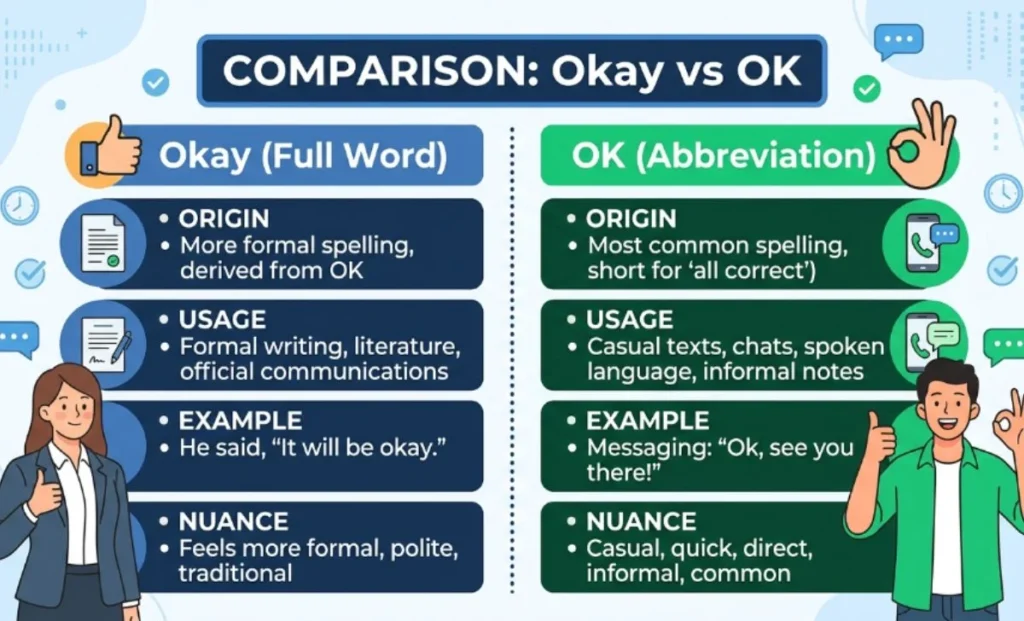 Comparison Table: Okay vs OK