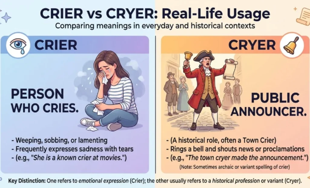 Crier vs Cryer in Real-Life Usage