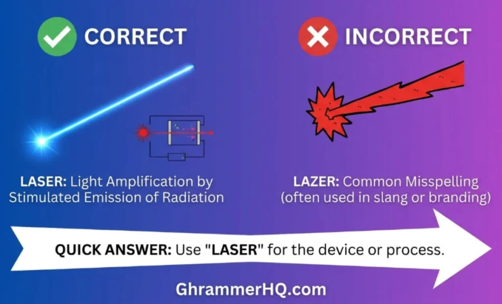 Laser or Lazer – Quick Answer