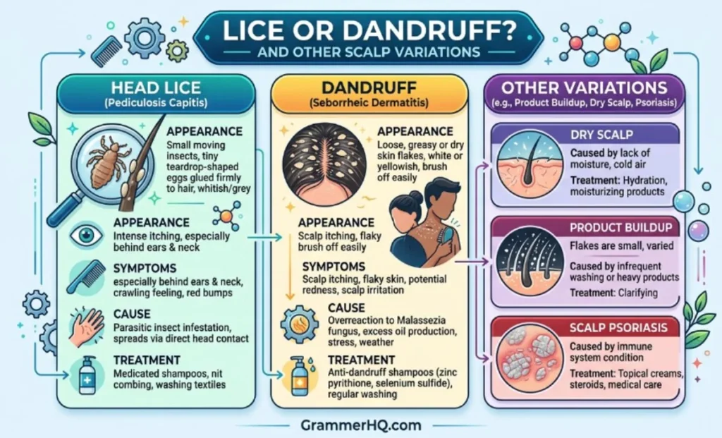 Lice or Dandruff vs Other Variations