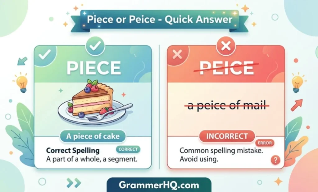 Peice or Piece – Quick Answer
