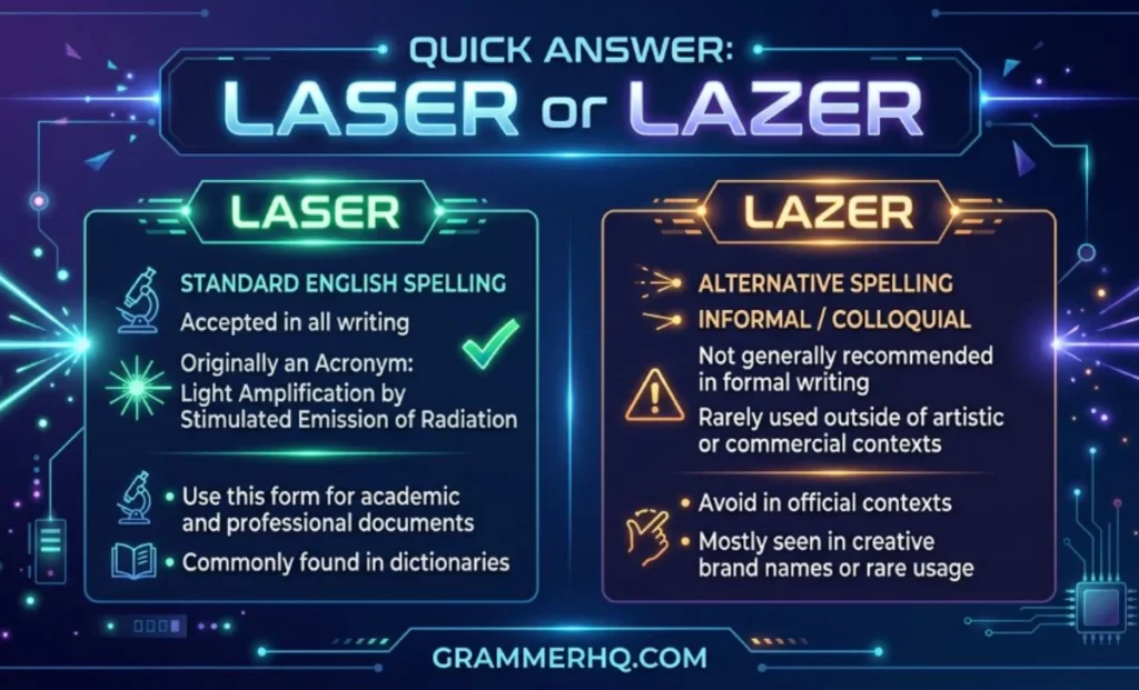 Quick Answer Laser or Lazer