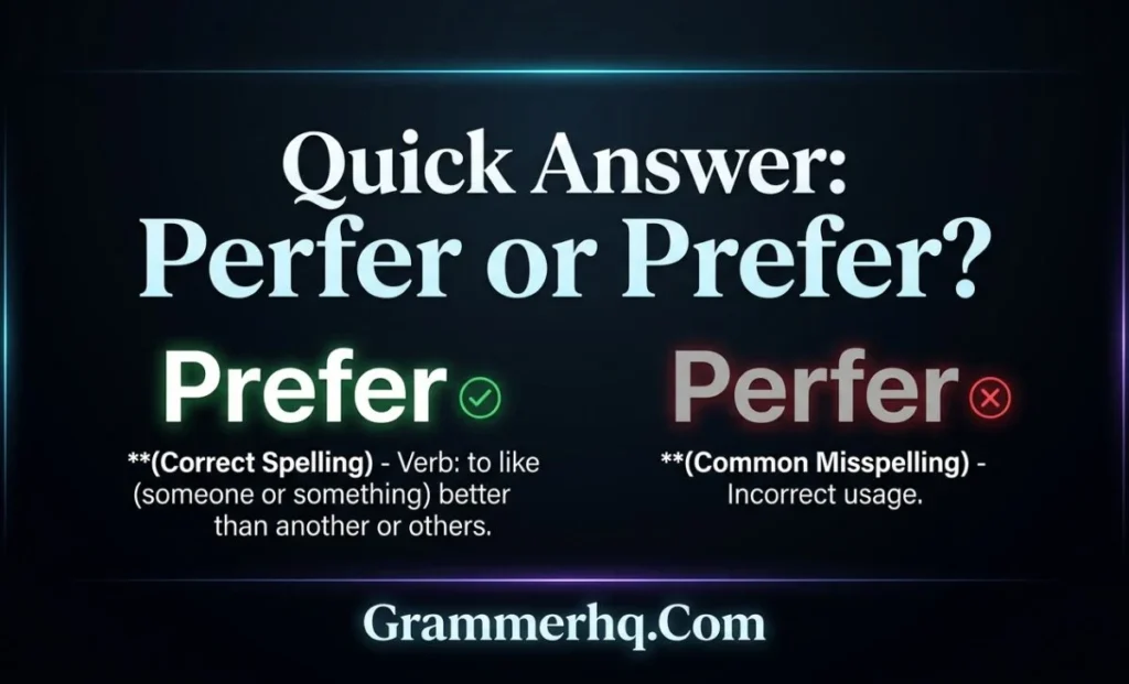 Quick Answer Perfer or Prefer