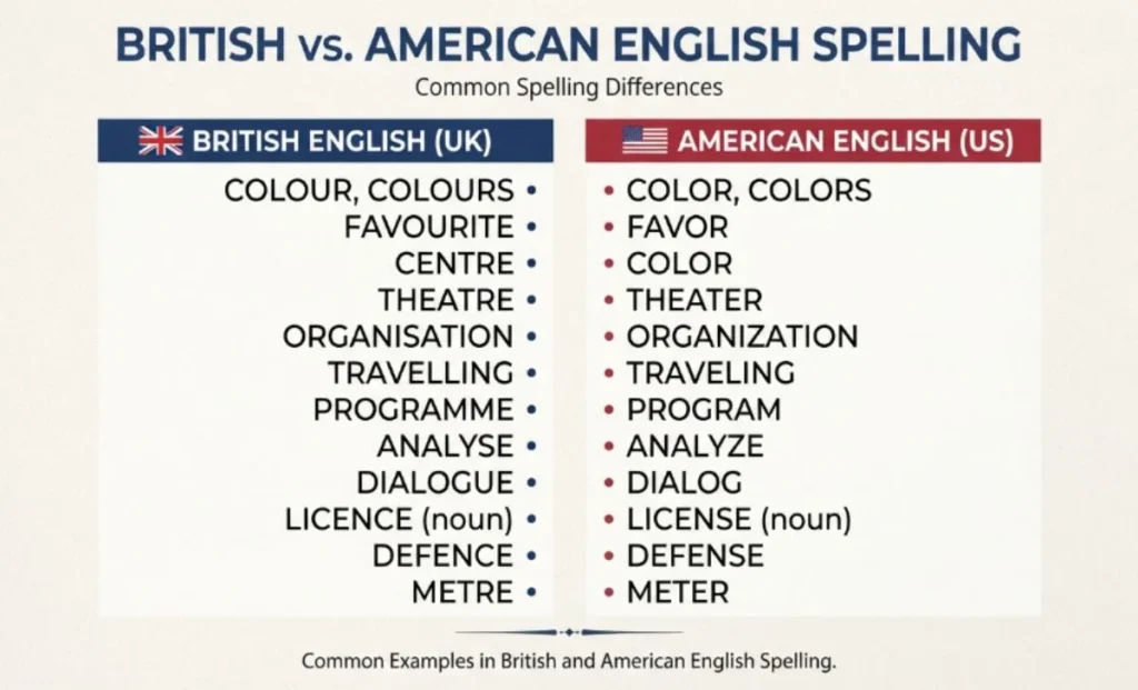 British English vs American English Spelling