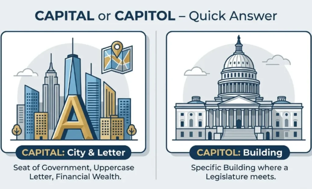 Capital or Capitol – Quick Answer