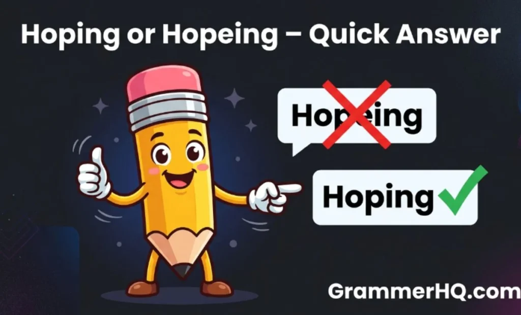 Hoping or Hopeing – Quick Answer