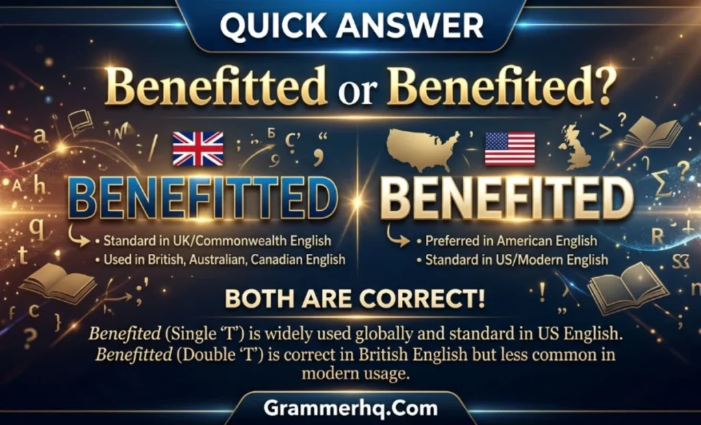 Quick Answer Benefitted or Benefited