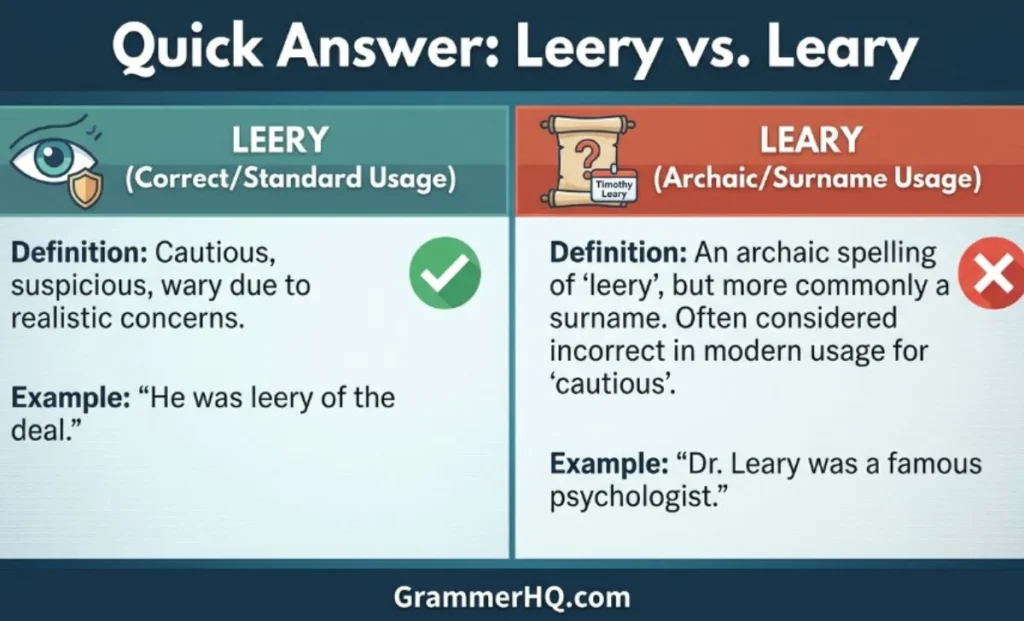 Quick Answer Leery vs Leary