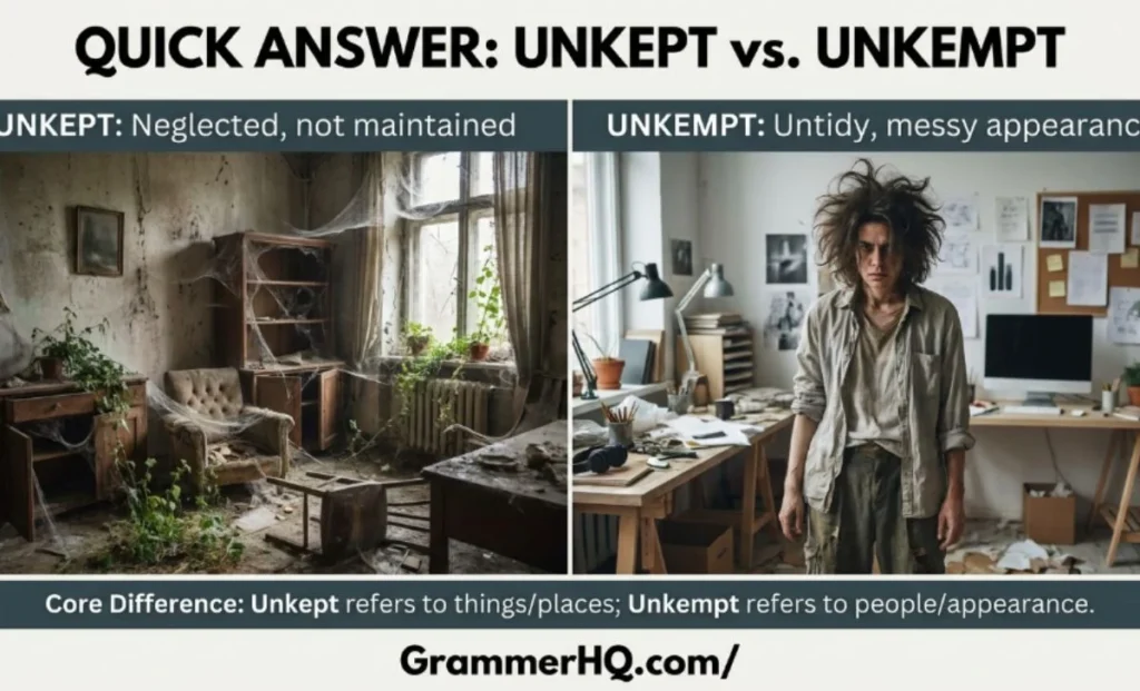 Unkept or Unkempt Quick Answer