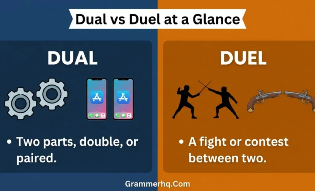 Dual vs Duel at a Glance