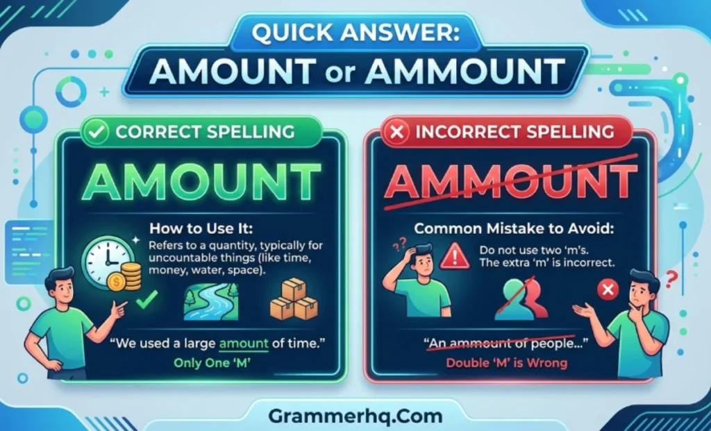 Quick Answer Amount or Ammount