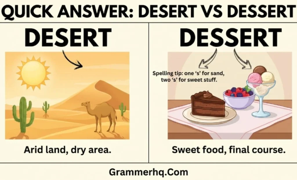 Quick Answer Desert vs Dessert