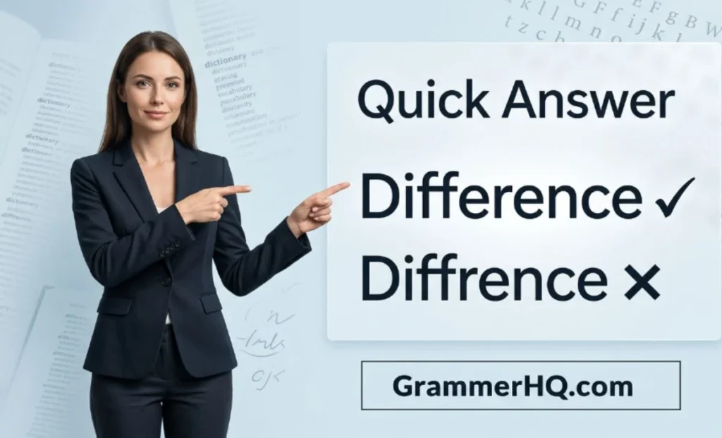 Quick Answer difference vs diffrence
