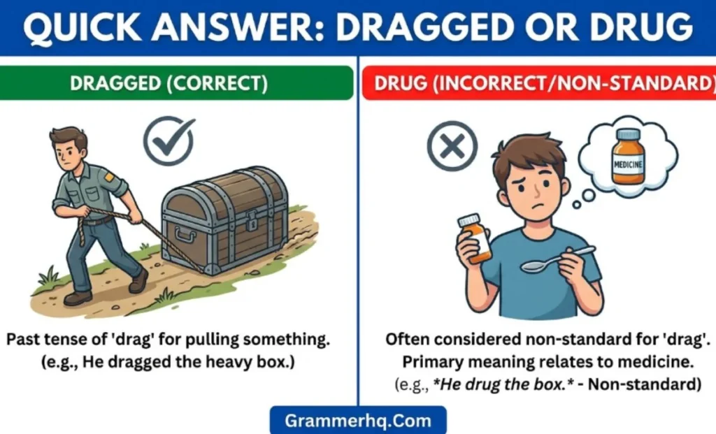 Quick Answer Dragged or Drug