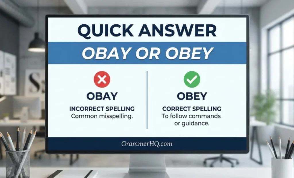Quick Answer Obay or Obey