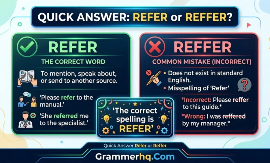 Quick Answer Refer or Reffer