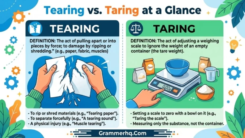 Tearing vs. Taring at a Glance