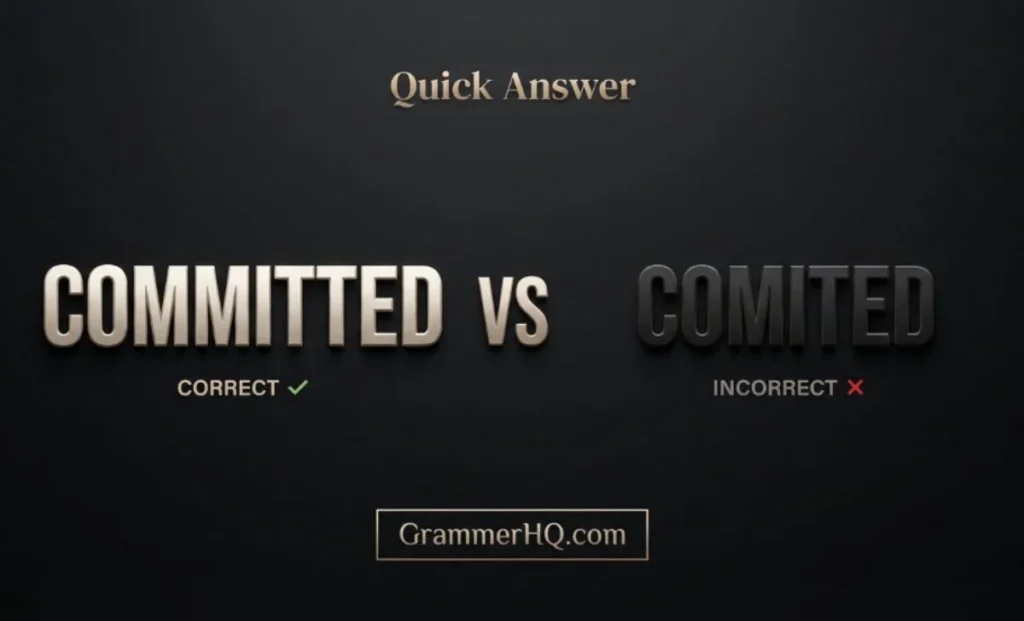 Quick Answer Committed vs Comited