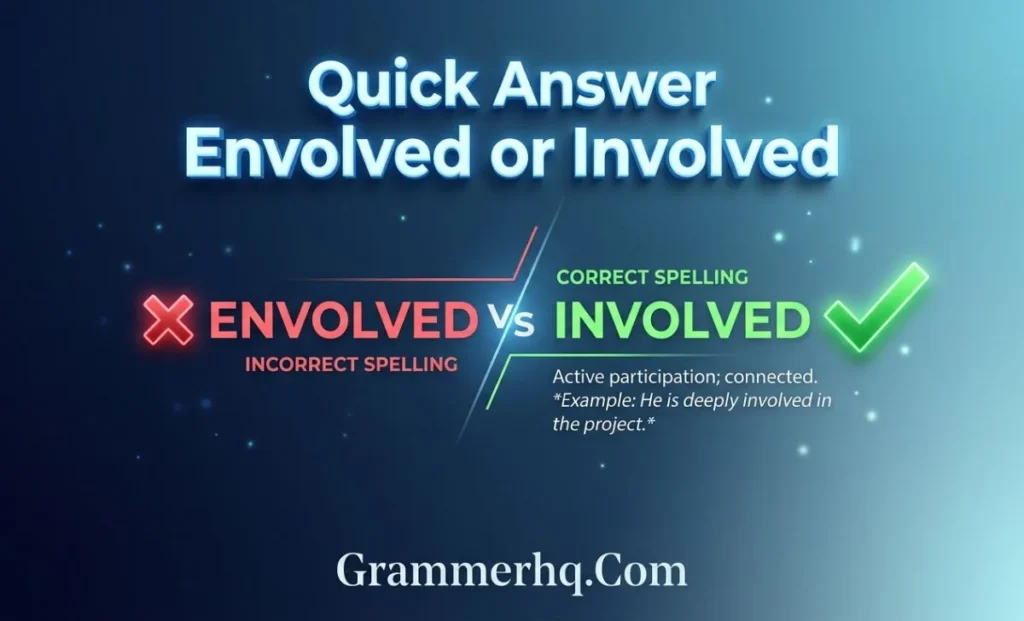  Quick Answer Envolved or Involved