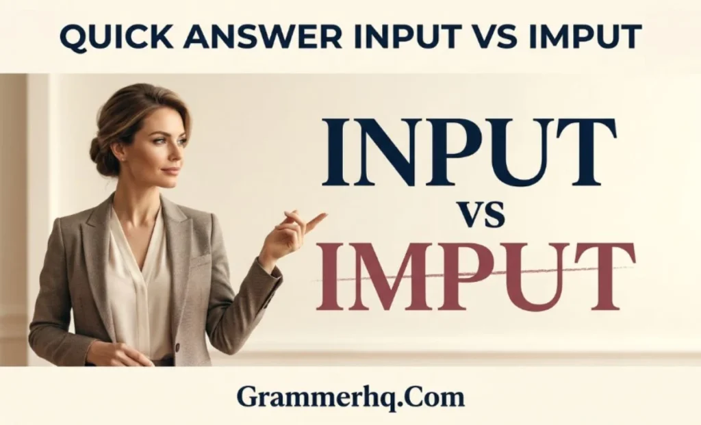 Quick Answer input vs imput