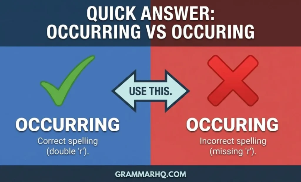 Quick Answer Occurring vs Occuring