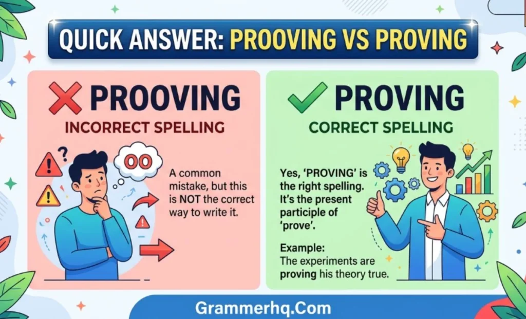 Quick Answer Prooving vs Proving