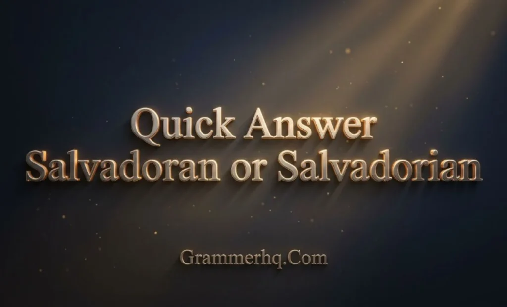 Quick Answer Salvadoran or Salvadorian
