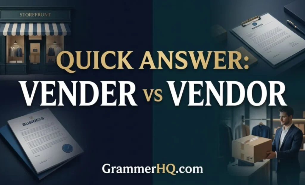 Quick Answer Vender vs Vendor