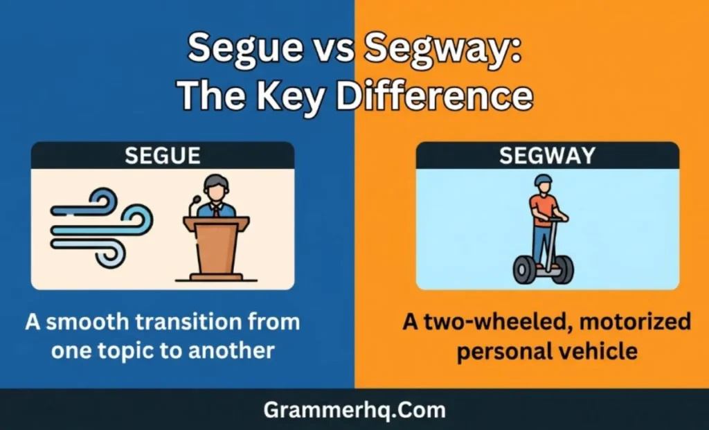Segue vs Segway: The Key Difference