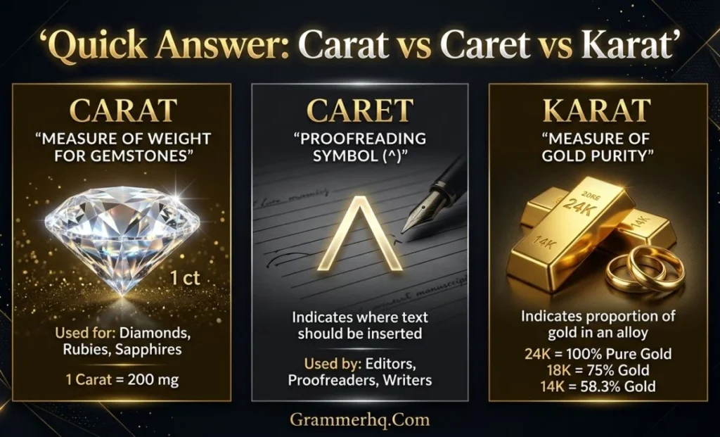 Quick Answer Carat vs Caret vs Karat