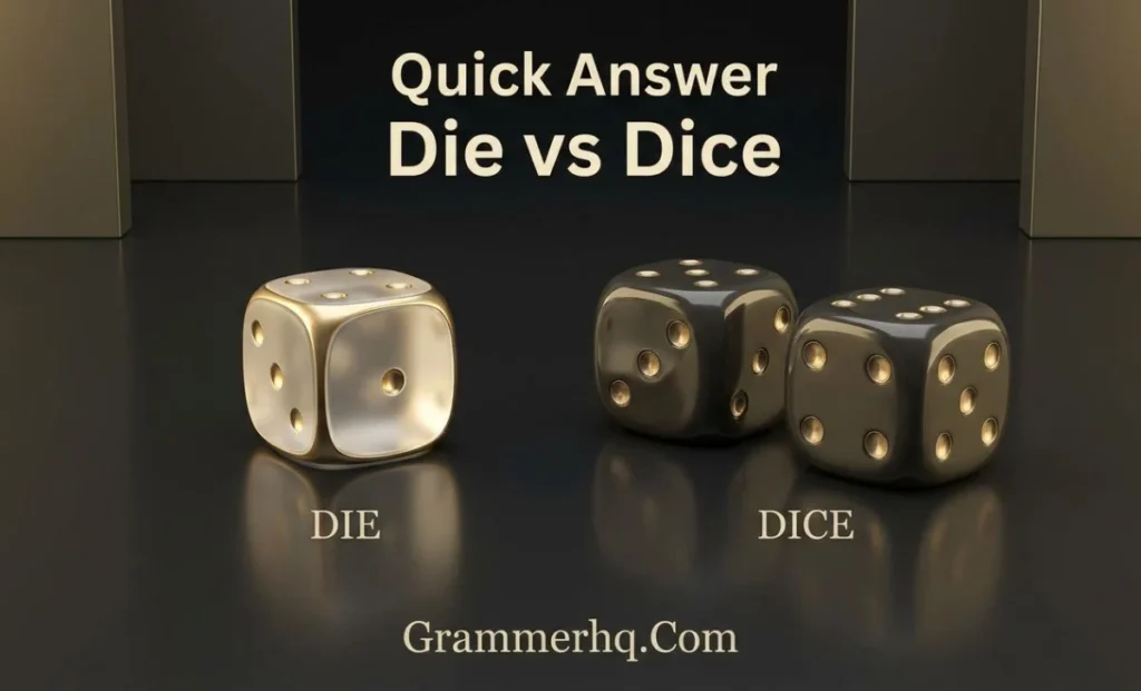 Quick Answer Die vs Dice