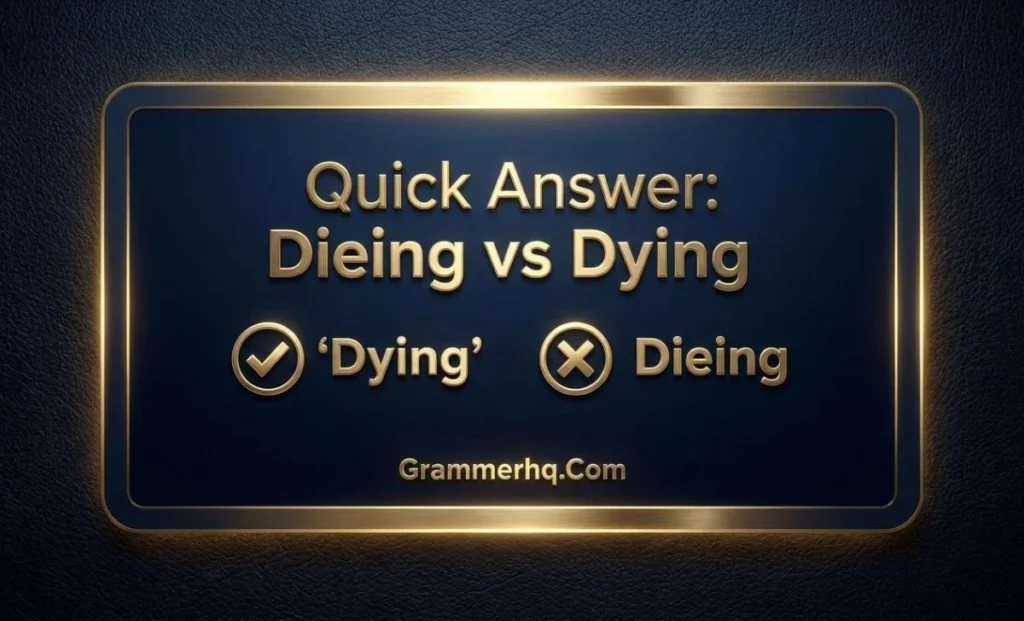Quick Answer Dieing vs Dying