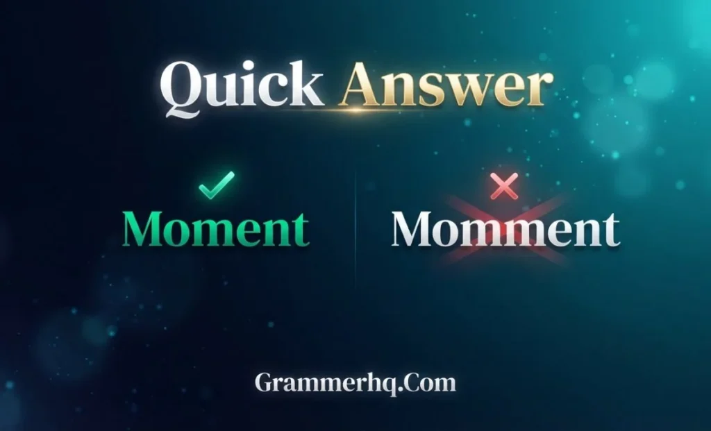 Quick Answer moment vs momment
