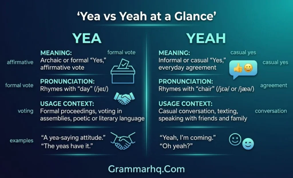 Yea vs Yeah at a Glance