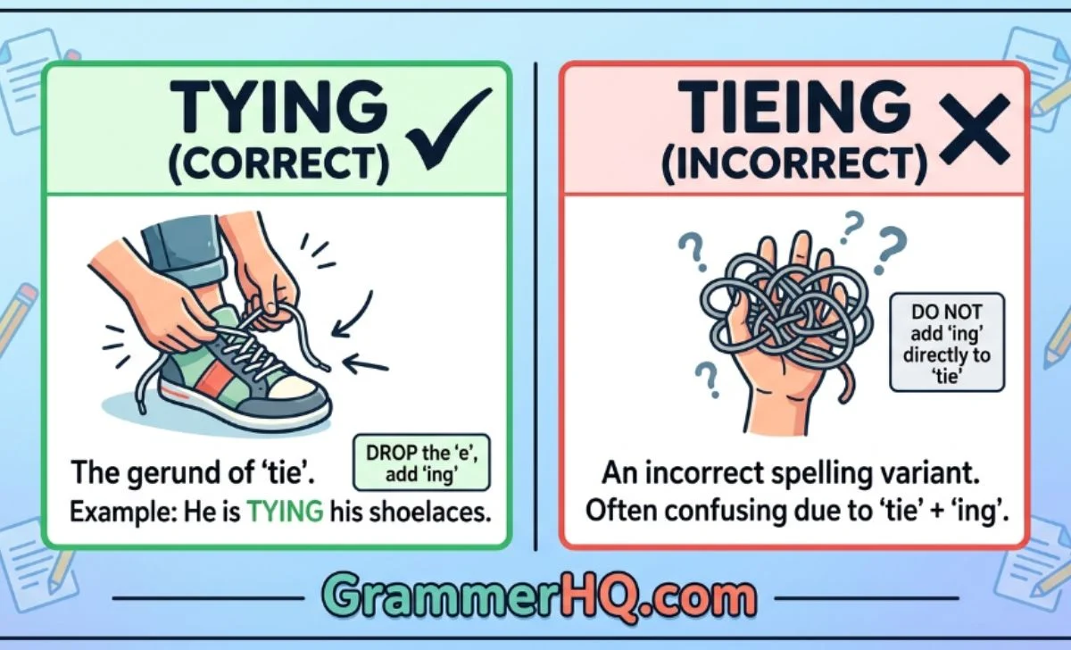 Tying or Tieing