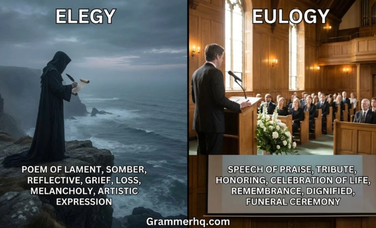 Elegy vs Eulogy