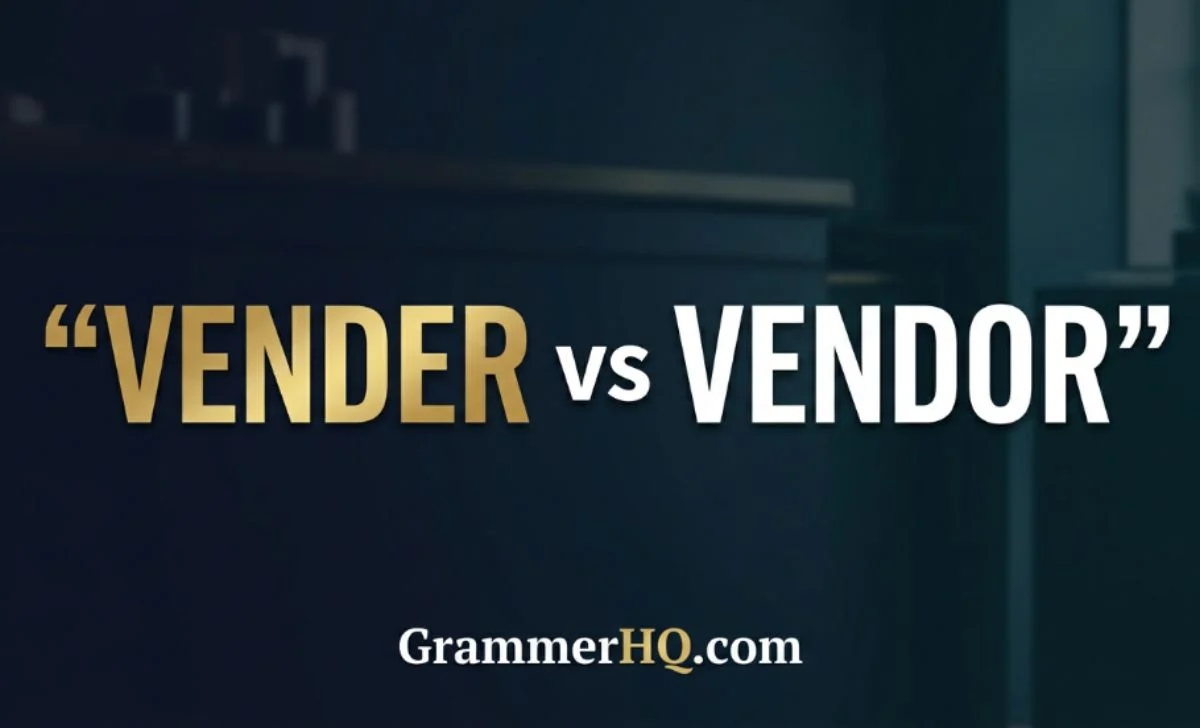 Vender vs Vendor