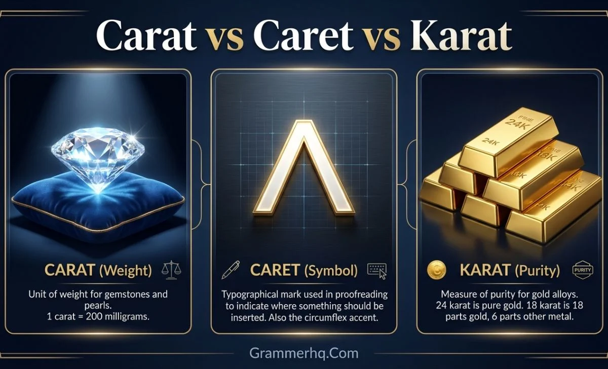 Carat vs Caret vs Karat